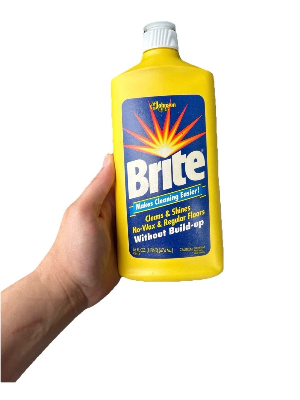 VINTAGE BRITE NO WAX FLOOR CLEANER SC JOHNSON 32 OZ 1992 DISCONTINUED 3/4 Bottle
